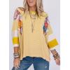 imageEVALESS 34 Length Sleeve Womens Tops Trendy 2025 Spring Summer Crew Neck Oversized Striped Patchwork Shirts BlouseYellow