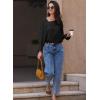 imageEVALESS Blouses for Women Dressy Casual Pleated Long Sleeve Tops Asymmetrical V Neck Business Work ShirtsBlack