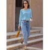 imageEVALESS Blouses for Women Dressy Casual Pleated Long Sleeve Tops Asymmetrical V Neck Business Work ShirtsMyosotis