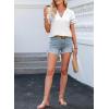 imageEVALESS Summer Tops for Women 2025 Short Sleeve V Neck Dressy Boho Lace Blouses Shirts1 White