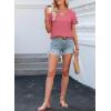 imageEVALESS Summer Tops for Women 2025 Short Sleeve V Neck Dressy Boho Lace Blouses ShirtsHot Pink