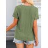 imageEVALESS Summer Tops for Women 2025 Short Sleeve V Neck Dressy Boho Lace Blouses ShirtsOlive Green