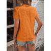 imageEVALESS Summer Tops for Women 2025 Short Sleeve V Neck Dressy Boho Lace Blouses ShirtsOrange