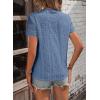 imageEVALESS Summer Tops for Women 2025 Short Sleeve V Neck Dressy Boho Lace Blouses ShirtsReal Teal