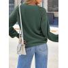 imageEVALESS Womens Long Sleeve Tops Dressy Casual Crewneck Waffle Lace Patchwork Knit T Shirts Trendy Loose BlousesBlackish Green