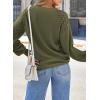 imageEVALESS Womens Long Sleeve Tops Dressy Casual Crewneck Waffle Lace Patchwork Knit T Shirts Trendy Loose BlousesD Jungle Green