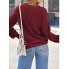 imageEVALESS Womens Long Sleeve Tops Dressy Casual Crewneck Waffle Lace Patchwork Knit T Shirts Trendy Loose BlousesF Burgundy