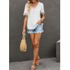 imageEVALESS Womens Short Sleeve Sexy Summer Tops Lace Trim V Neck Blouses for Women Fashion Tops Dressy Casual Shirts1b White