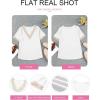 imageEVALESS Womens Short Sleeve Sexy Summer Tops Lace Trim V Neck Blouses for Women Fashion Tops Dressy Casual Shirts1b White