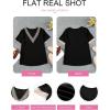 imageEVALESS Womens Short Sleeve Sexy Summer Tops Lace Trim V Neck Blouses for Women Fashion Tops Dressy Casual Shirts2b Black