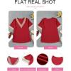 imageEVALESS Womens Short Sleeve Sexy Summer Tops Lace Trim V Neck Blouses for Women Fashion Tops Dressy Casual Shirts3b Red