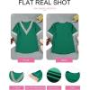 imageEVALESS Womens Short Sleeve Sexy Summer Tops Lace Trim V Neck Blouses for Women Fashion Tops Dressy Casual ShirtsB Green