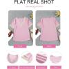 imageEVALESS Womens Short Sleeve Sexy Summer Tops Lace Trim V Neck Blouses for Women Fashion Tops Dressy Casual ShirtsB Pink