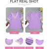 imageEVALESS Womens Short Sleeve Sexy Summer Tops Lace Trim V Neck Blouses for Women Fashion Tops Dressy Casual ShirtsB Purple
