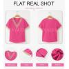 imageEVALESS Womens Short Sleeve Sexy Summer Tops Lace Trim V Neck Blouses for Women Fashion Tops Dressy Casual ShirtsB Rose