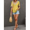 imageEVALESS Womens Short Sleeve Sexy Summer Tops Lace Trim V Neck Blouses for Women Fashion Tops Dressy Casual ShirtsB Yellow