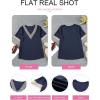 imageEVALESS Womens Short Sleeve Sexy Summer Tops Lace Trim V Neck Blouses for Women Fashion Tops Dressy Casual ShirtsB1 Blue