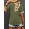 imageEVALESS Womens Short Sleeve Sexy Summer Tops Lace Trim V Neck Blouses for Women Fashion Tops Dressy Casual ShirtsB2 Green
