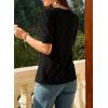 imageEVALESS Womens Tops Dressy Casual Cute Hollow Embroidered Blouses Short Sleeve Shirts Summer Outfits Trendy 2025Black