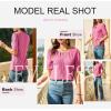 imageEVALESS Womens Tops Dressy Casual Cute Hollow Embroidered Blouses Short Sleeve Shirts Summer Outfits Trendy 2025Bright Pink