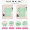 imageEVALESS Womens Tops Dressy Casual Cute Hollow Embroidered Blouses Short Sleeve Shirts Summer Outfits Trendy 2025Celadon Green