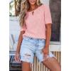 imageEVALESS Womens Tops Dressy Casual Cute Hollow Embroidered Blouses Short Sleeve Shirts Summer Outfits Trendy 2025Light Pink