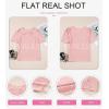 imageEVALESS Womens Tops Dressy Casual Cute Hollow Embroidered Blouses Short Sleeve Shirts Summer Outfits Trendy 2025Light Pink