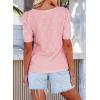 imageEVALESS Womens Tops Dressy Casual Cute Hollow Embroidered Blouses Short Sleeve Shirts Summer Outfits Trendy 2025Light Pink