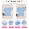 imageEVALESS Womens Tops Dressy Casual Cute Hollow Embroidered Blouses Short Sleeve Shirts Summer Outfits Trendy 2025Sky Blue