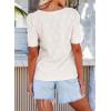 imageEVALESS Womens Tops Dressy Casual Cute Hollow Embroidered Blouses Short Sleeve Shirts Summer Outfits Trendy 2025White