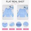 imageEVALESS Womens Tops Dressy Casual V Neck Long Sleeve Hollow Out Embroidered Blouses Shirts Spring Summer Outfits 2025Beau Blue