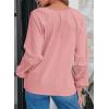 imageEVALESS Womens Tops Dressy Casual V Neck Long Sleeve Hollow Out Embroidered Blouses Shirts Spring Summer Outfits 2025Pink