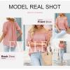 imageEVALESS Womens Tops Off The Shoulder Blouses for Women Dressy Casual Cute Puff Sleeve T Shirts Fashion 2025Apricot Pink