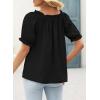 imageEVALESS Womens Tops Off The Shoulder Blouses for Women Dressy Casual Cute Puff Sleeve T Shirts Fashion 2025Black