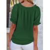 imageEVALESS Womens Tops Off The Shoulder Blouses for Women Dressy Casual Cute Puff Sleeve T Shirts Fashion 2025Blackish Green