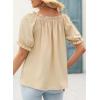 imageEVALESS Womens Tops Off The Shoulder Blouses for Women Dressy Casual Cute Puff Sleeve T Shirts Fashion 2025Khaki