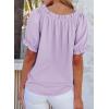 imageEVALESS Womens Tops Off The Shoulder Blouses for Women Dressy Casual Cute Puff Sleeve T Shirts Fashion 2025Lilac