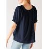 imageEVALESS Womens Tops Off The Shoulder Blouses for Women Dressy Casual Cute Puff Sleeve T Shirts Fashion 2025Navy Blue