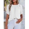 imageEVALESS Womens Tops Off The Shoulder Blouses for Women Dressy Casual Cute Puff Sleeve T Shirts Fashion 2025White
