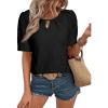 imageEVALESS Womens Tops Dressy Casual Cute Hollow Embroidered Blouses Short Sleeve Shirts Summer Outfits Trendy 2025Black