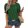 imageEVALESS Womens Tops Off The Shoulder Blouses for Women Dressy Casual Cute Puff Sleeve T Shirts Fashion 2025Blackish Green