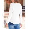 imageEVALESS Spring Summer Tops for Women Trendy V Neck Long Sleeve Shirts 2025 Basic T Shirts Loose Tee Clothes Casual Outfits02 White