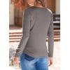 imageEVALESS Spring Summer Tops for Women Trendy V Neck Long Sleeve Shirts 2025 Basic T Shirts Loose Tee Clothes Casual Outfits1 Gray