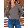 imageEVALESS Spring Summer Tops for Women Trendy V Neck Long Sleeve Shirts 2025 Basic T Shirts Loose Tee Clothes Casual Outfits1 Gray