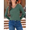 imageEVALESS Spring Summer Tops for Women Trendy V Neck Long Sleeve Shirts 2025 Basic T Shirts Loose Tee Clothes Casual Outfits1 Mist Green