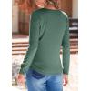 imageEVALESS Spring Summer Tops for Women Trendy V Neck Long Sleeve Shirts 2025 Basic T Shirts Loose Tee Clothes Casual Outfits1 Mist Green