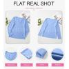 imageEVALESS Spring Summer Tops for Women Trendy V Neck Long Sleeve Shirts 2025 Basic T Shirts Loose Tee Clothes Casual Outfits1 Sky Blue