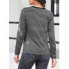 imageEVALESS Spring Summer Tops for Women Trendy V Neck Long Sleeve Shirts 2025 Basic T Shirts Loose Tee Clothes Casual Outfits2 Black Stripe