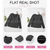 imageEVALESS Spring Summer Tops for Women Trendy V Neck Long Sleeve Shirts 2025 Basic T Shirts Loose Tee Clothes Casual Outfits2 Black Stripe