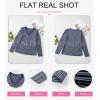 imageEVALESS Spring Summer Tops for Women Trendy V Neck Long Sleeve Shirts 2025 Basic T Shirts Loose Tee Clothes Casual Outfits2 Blue Stripe